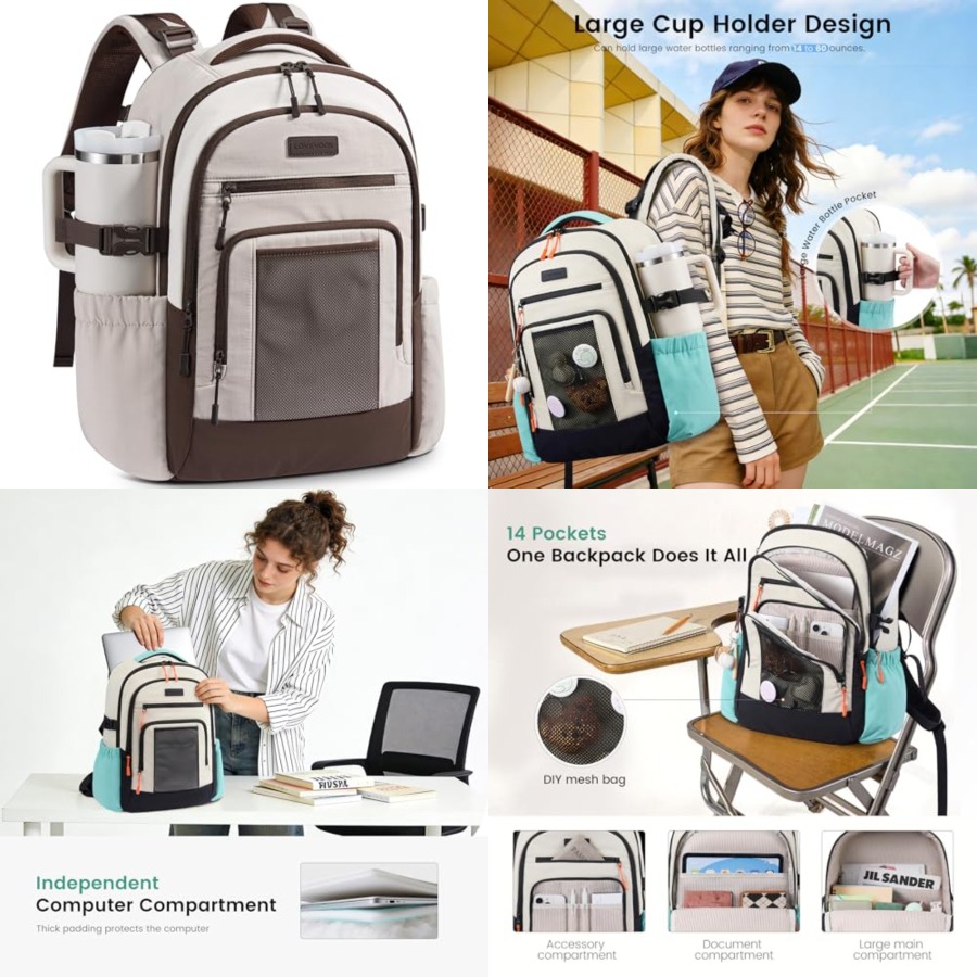 Women Bags For Work - Laptop Backpack for Women with Large