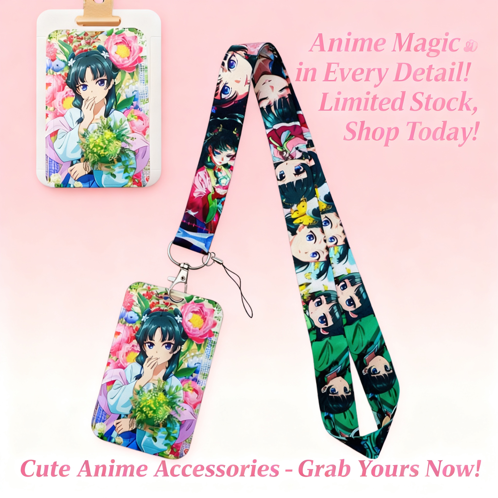 Women Bags Rack - Cute Anime Girl Lanyard Neck Strap