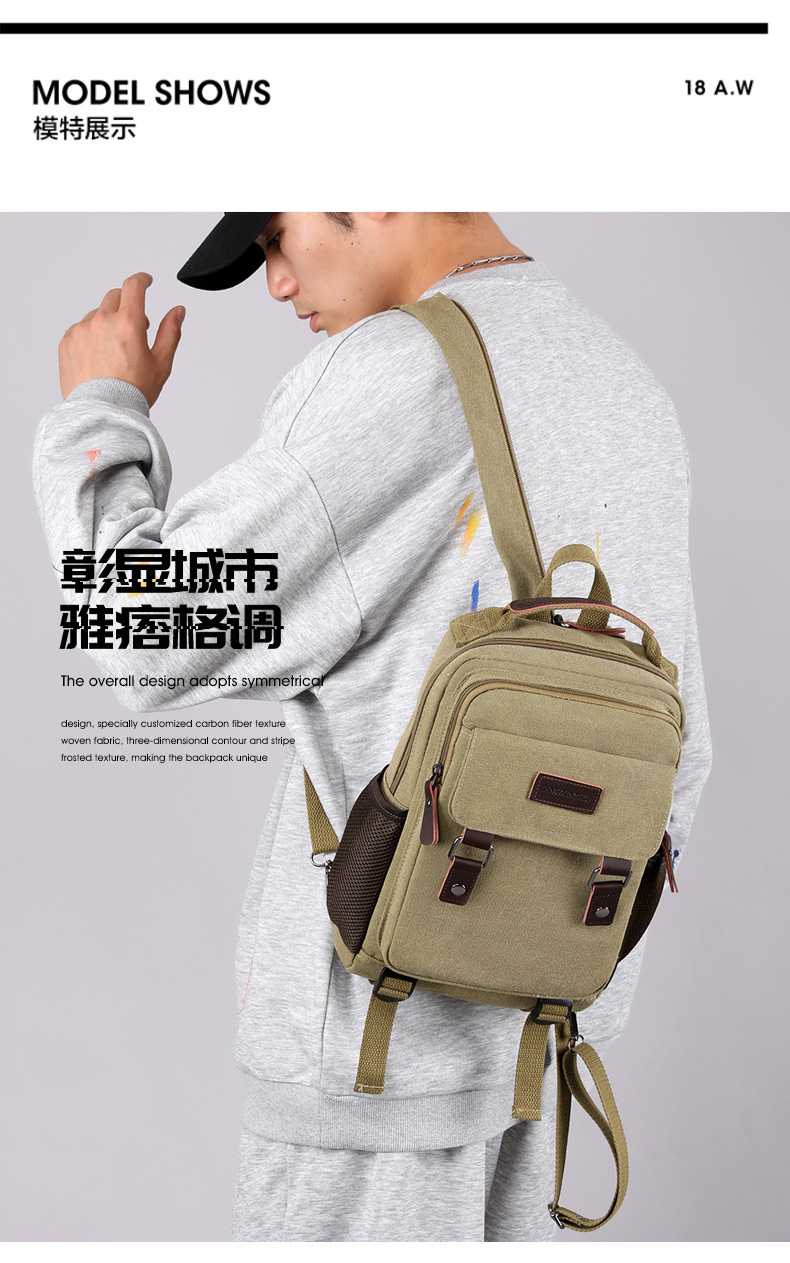 Women'S Bags Everyday - New Canvas Chest Bag Men Large