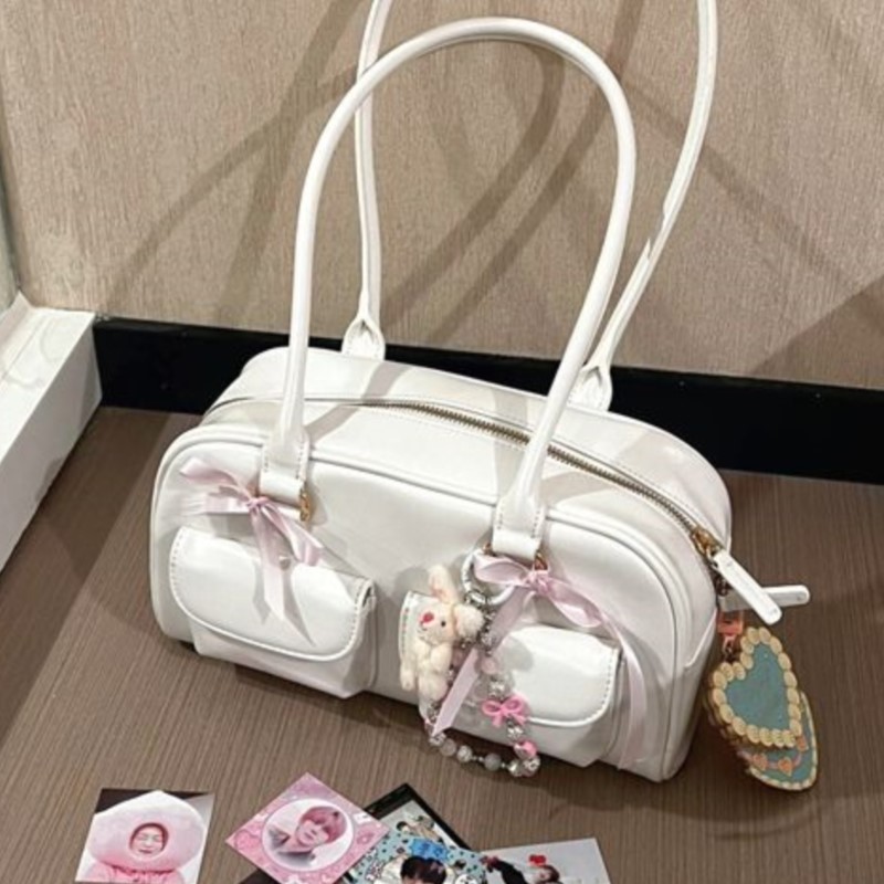 Women Bags Kurt - JIAERDI Retro White Bowling Bag Purse
