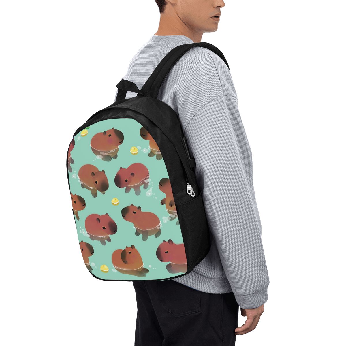 Capybara Animal Pattern Backpa - Women Bags Laptop บทวิจารณ์และราคา