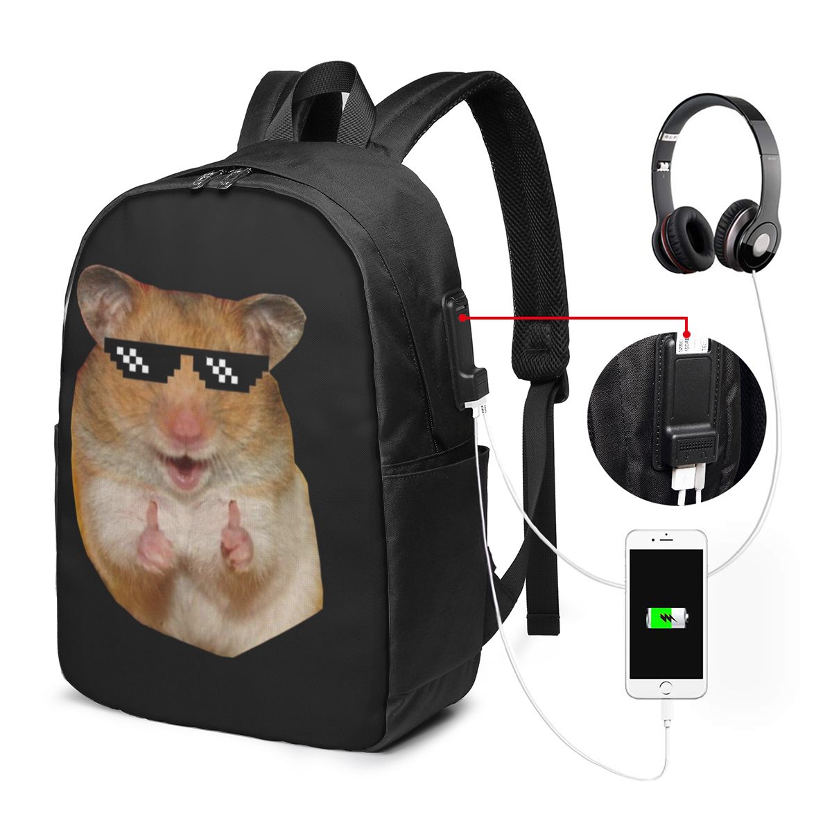 Funny Hamster Backpack Travel  - Women Bags Laptop บทวิจารณ์และราคา