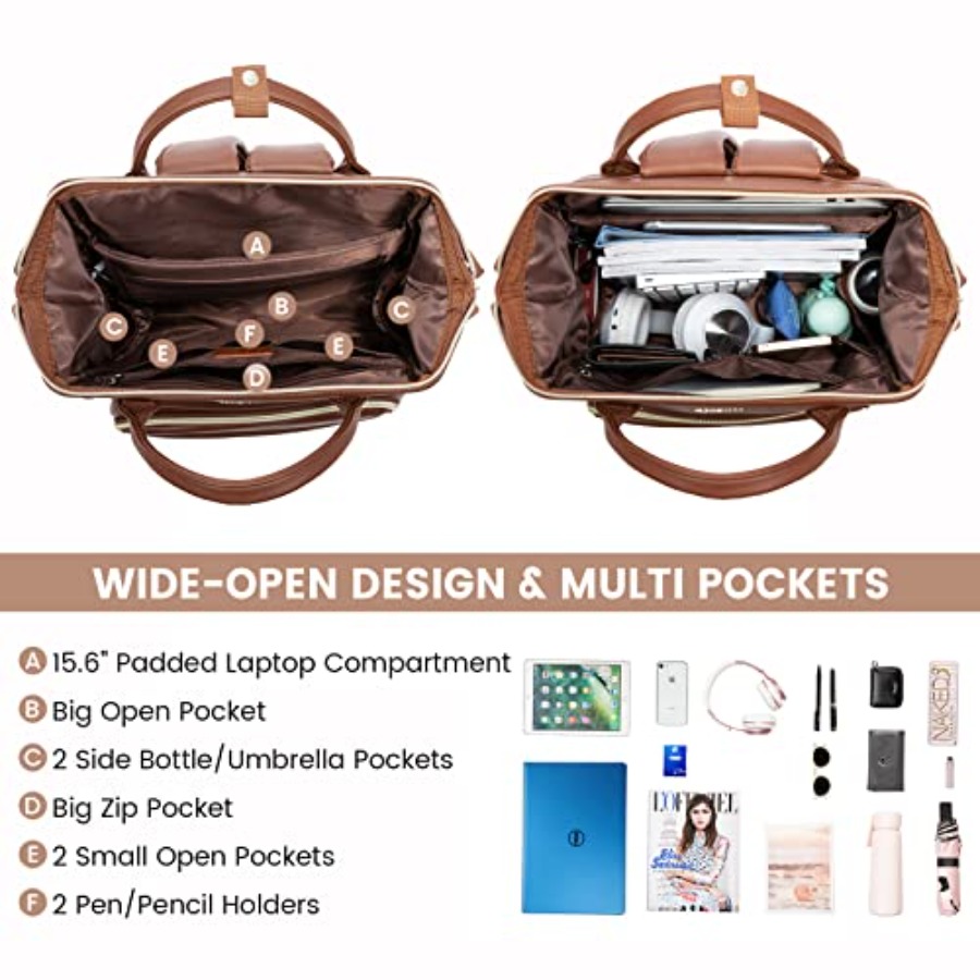 Leather Laptop Backpack for Wo - Women Bags For Work บทวิจารณ์และราคา