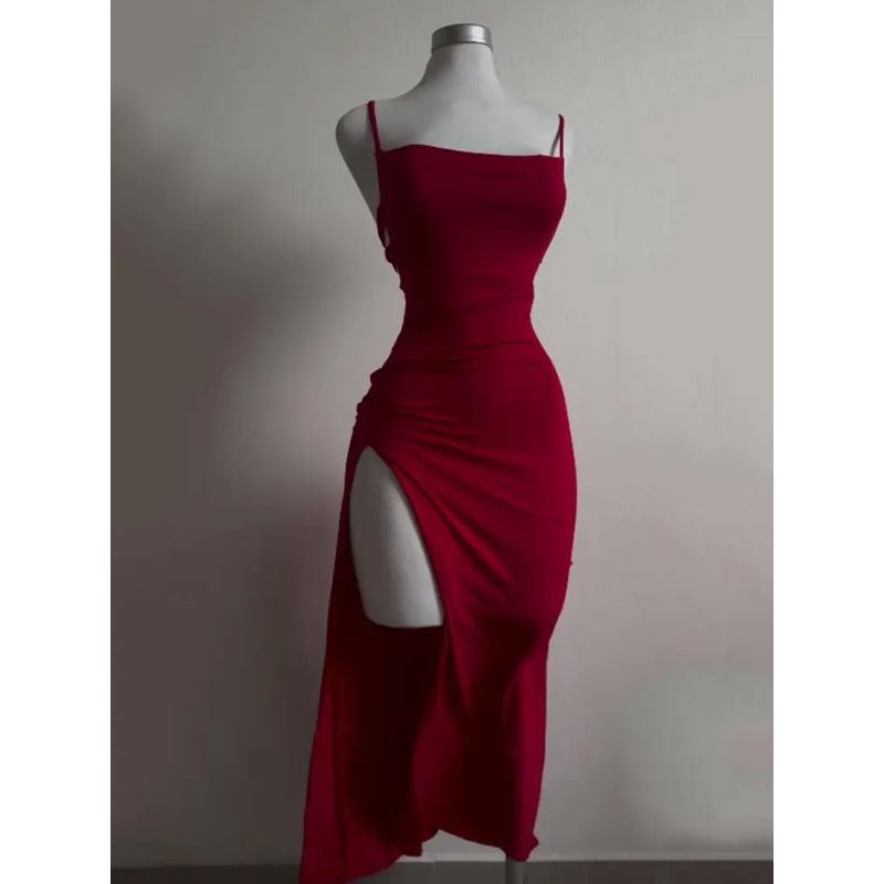 2025 Sexy Suspender Slit Dress - Women Bags Winners บทวิจารณ์และราคา