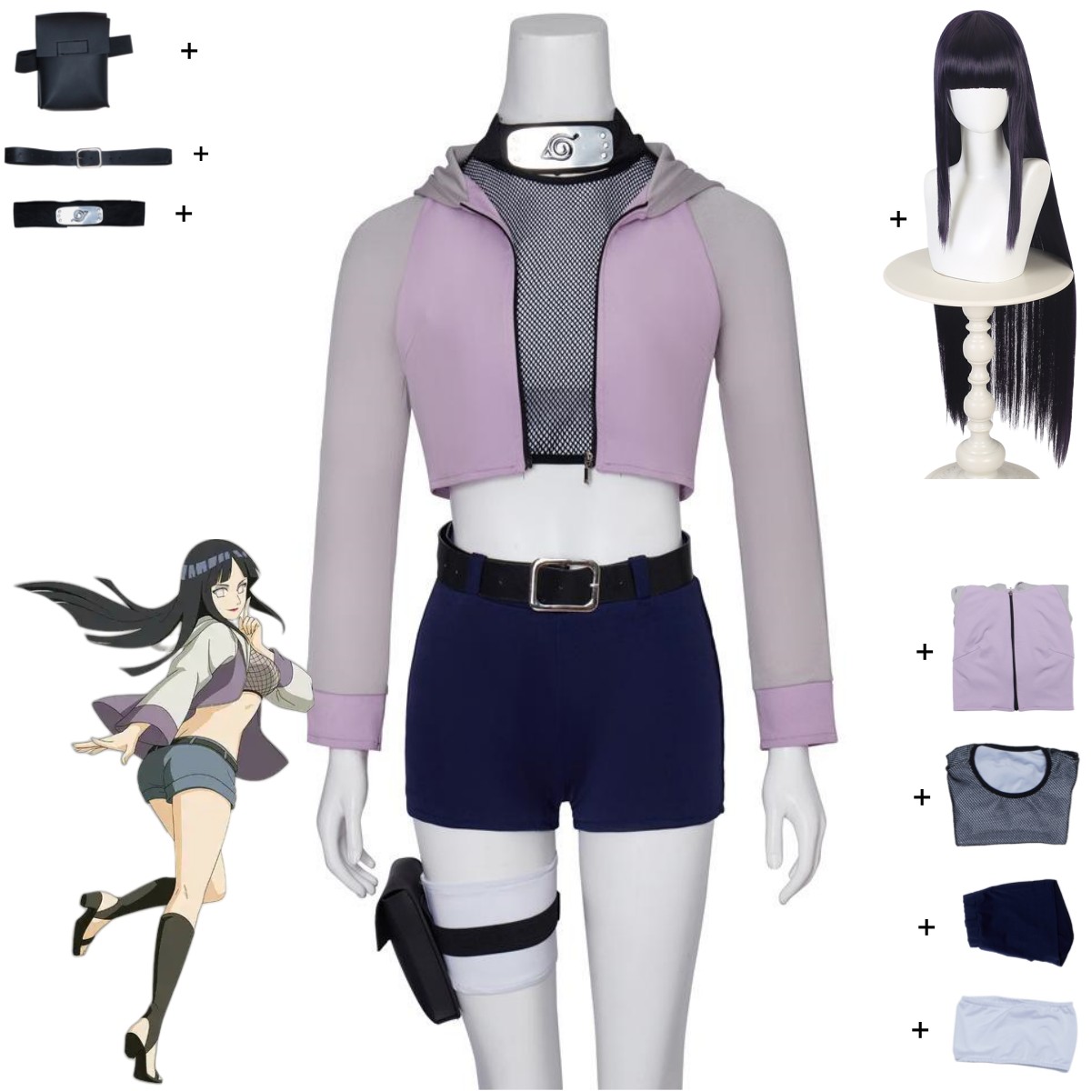 Anime Hyuga Hinata Cosplay Cos - Women Bags Accessories บทวิจารณ์และราคา