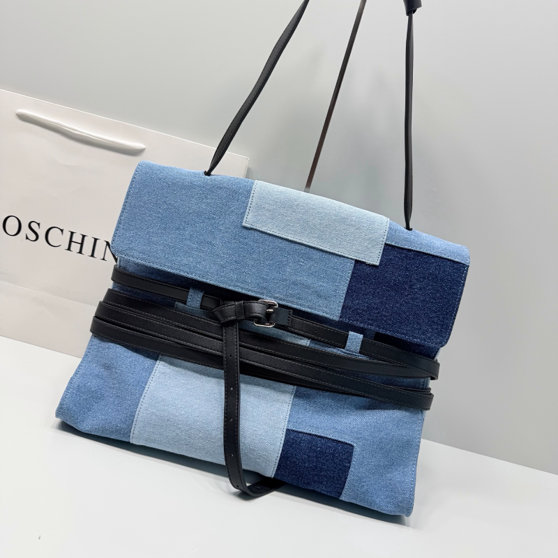 Color Block Denim Handbag Cros - Women Bags Casual บทวิจารณ์และราคา