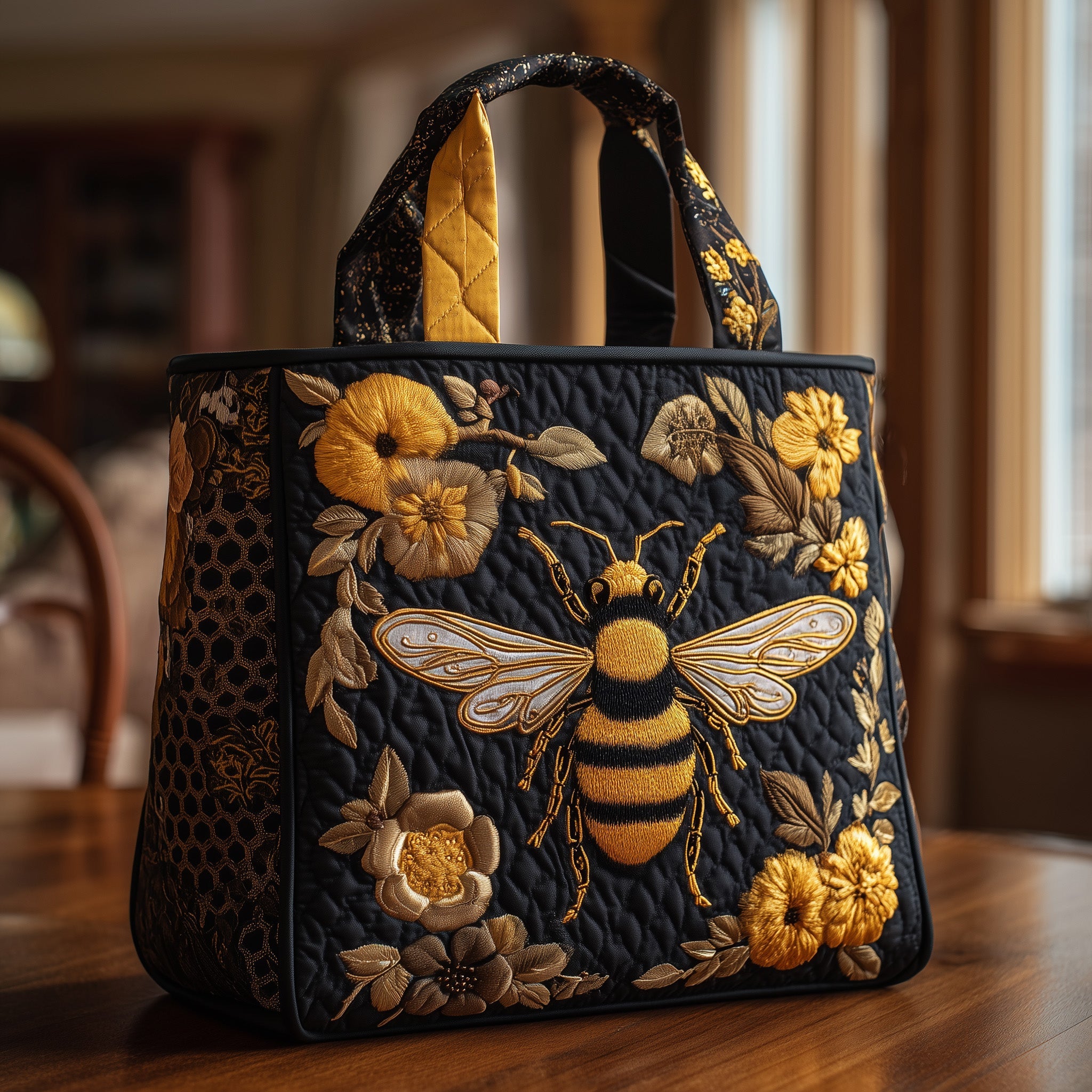 Luxury Black Gold Bee Quilted  - Women'S Work Bags Designer บทวิจารณ์และราคา
