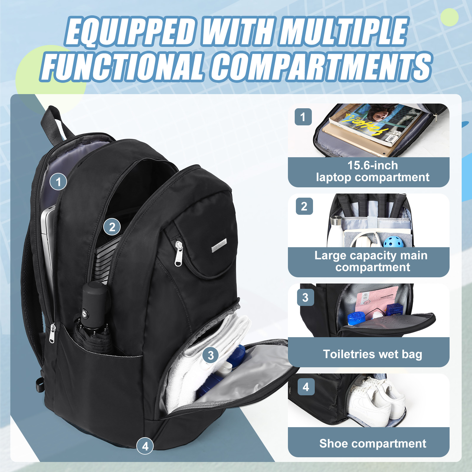 Tennis Bag Tennis Backpack 2 R - Women Bags Casual บทวิจารณ์และราคา