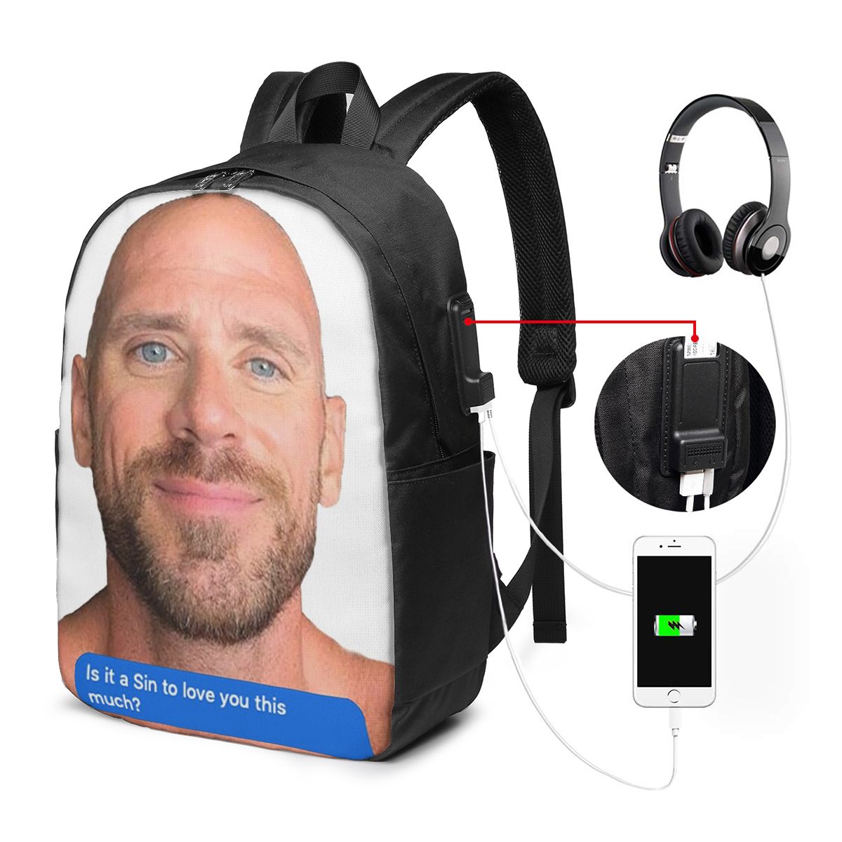 Johnny Sins Flirty Text Bubble - Women Bags Laptop บทวิจารณ์และราคา