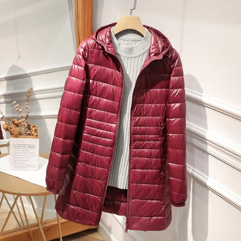 Female Long Down Jacket Light  - Women Bags For Office บทวิจารณ์และราคา