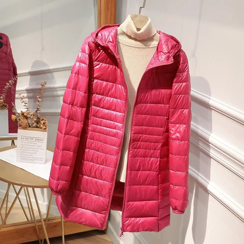 Female Long Down Jacket Light  - Women Bags For Office บทวิจารณ์และราคา
