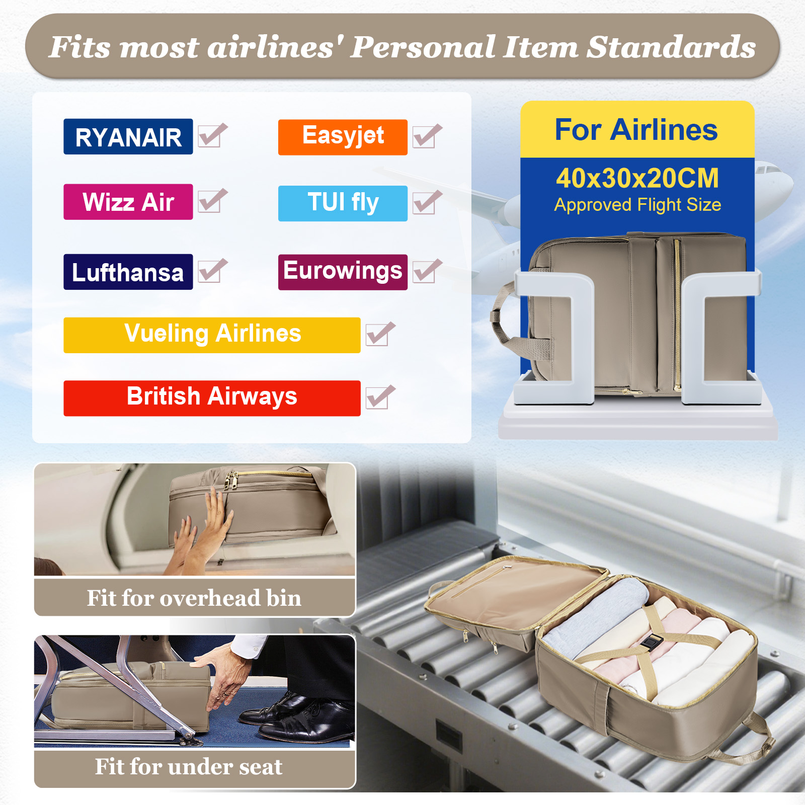 Ryanair 40x30x20 Travel Backpa - Women Bags Casual บทวิจารณ์และราคา