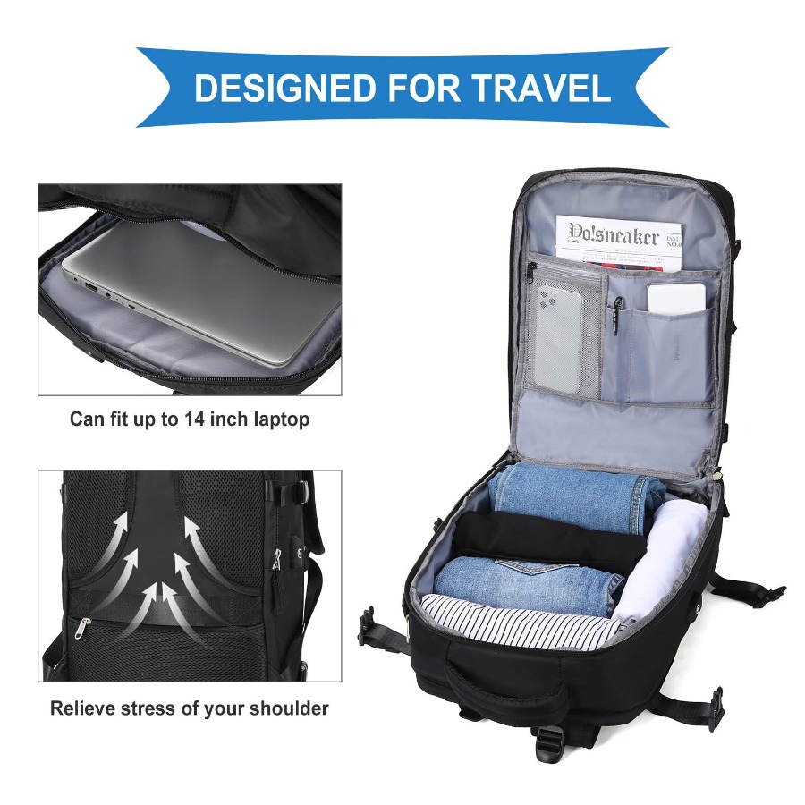 【New Arrival】Black Travel Back - Women Bags Laptop บทวิจารณ์และราคา