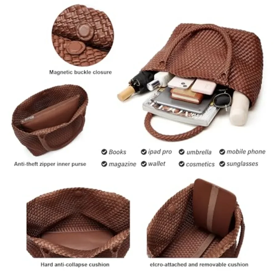 BOYATU Woven Tote Bag for Wome - Women Bags Purses บทวิจารณ์และราคา