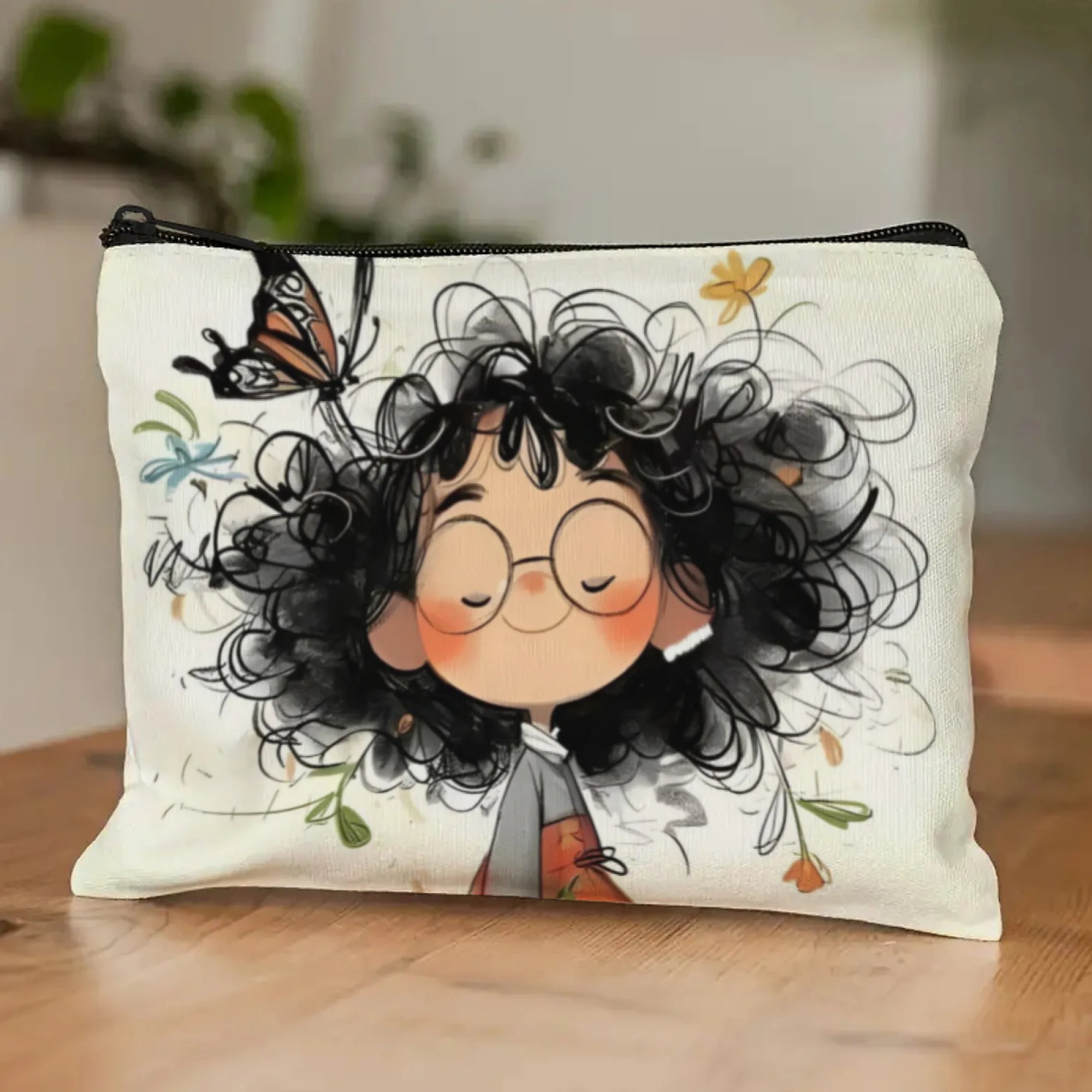 Cartoon Girl Makeup Bag Zipper - Women Bags Casual บทวิจารณ์และราคา