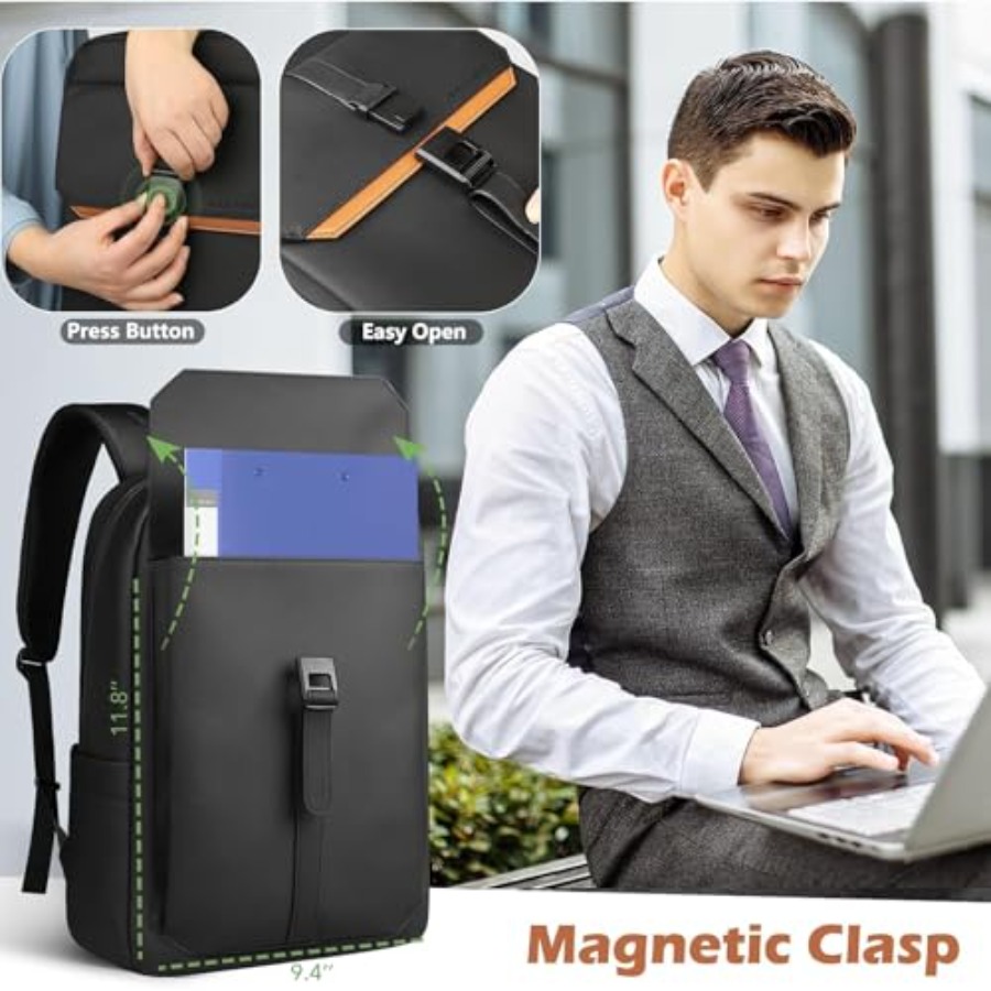 Slim Laptop Backpack for Men W - Women Bags For Work บทวิจารณ์และราคา