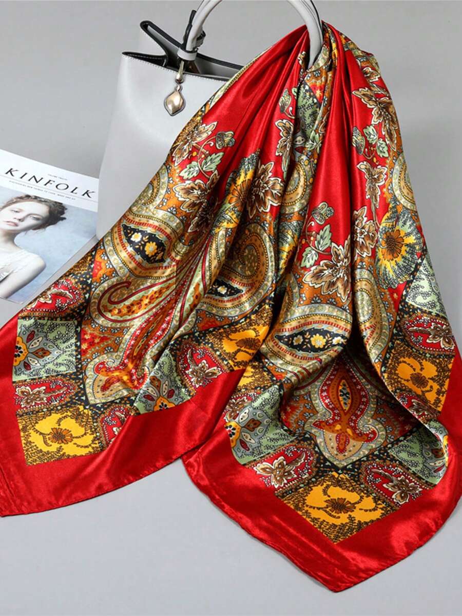 Soft Pink Satin Square Scarf W - Women'S Bags Everyday บทวิจารณ์และราคา