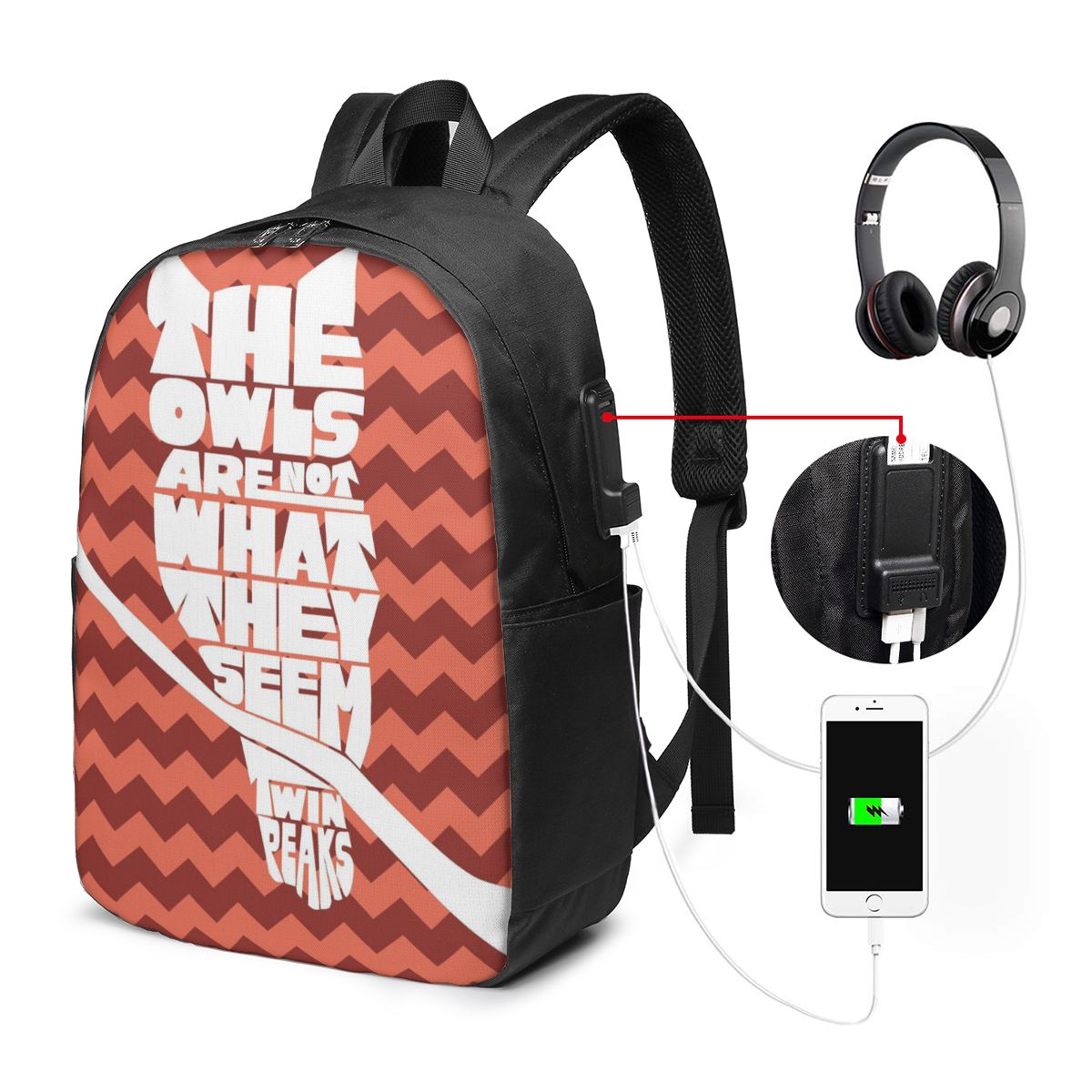 Twin Peaks Red Room Backpack T - Women Bags Laptop บทวิจารณ์และราคา