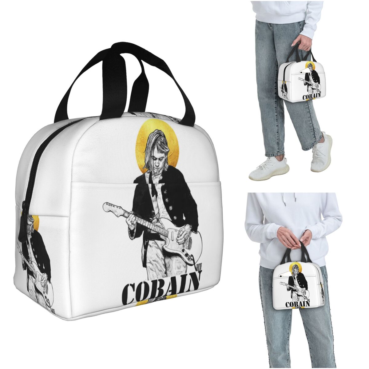 Kurt Cobain Insulated Lunch Ba - Women Bags Kurt บทวิจารณ์และราคา