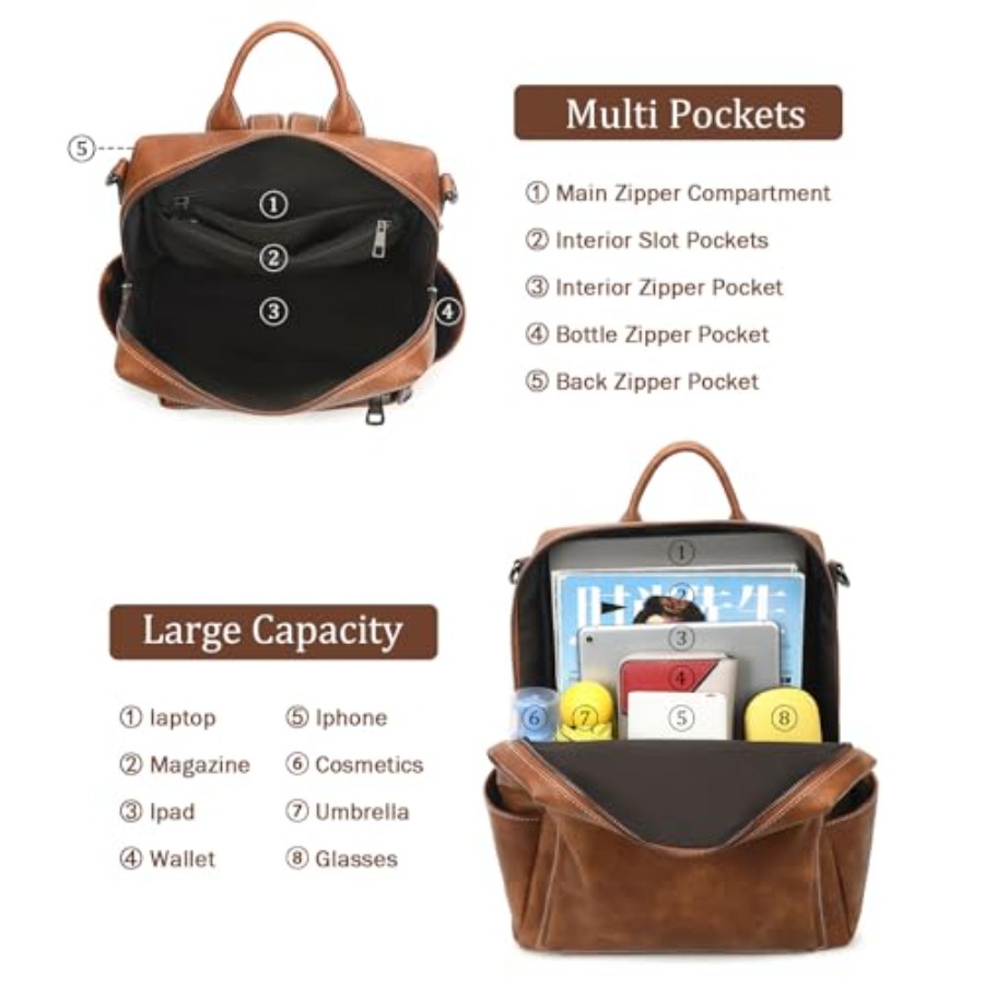 Leather Backpack Purse for Wom - Women'S Work Bags Designer บทวิจารณ์และราคา