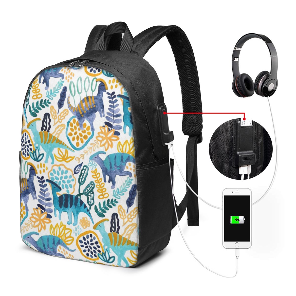 Gouache Parasaurolophuses Back - Women Bags Laptop บทวิจารณ์และราคา