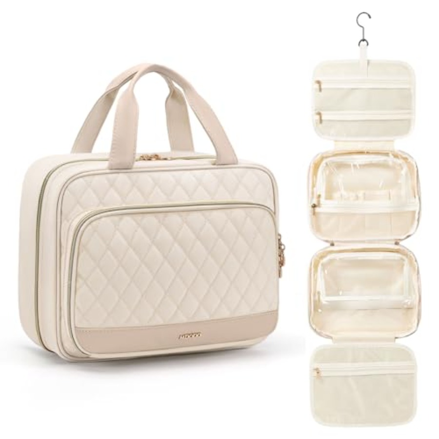 Beige Travel Toiletry Makeup B - Women Bags Rack บทวิจารณ์และราคา